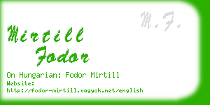 mirtill fodor business card